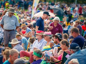 Large group of Greenbelt festival goers 