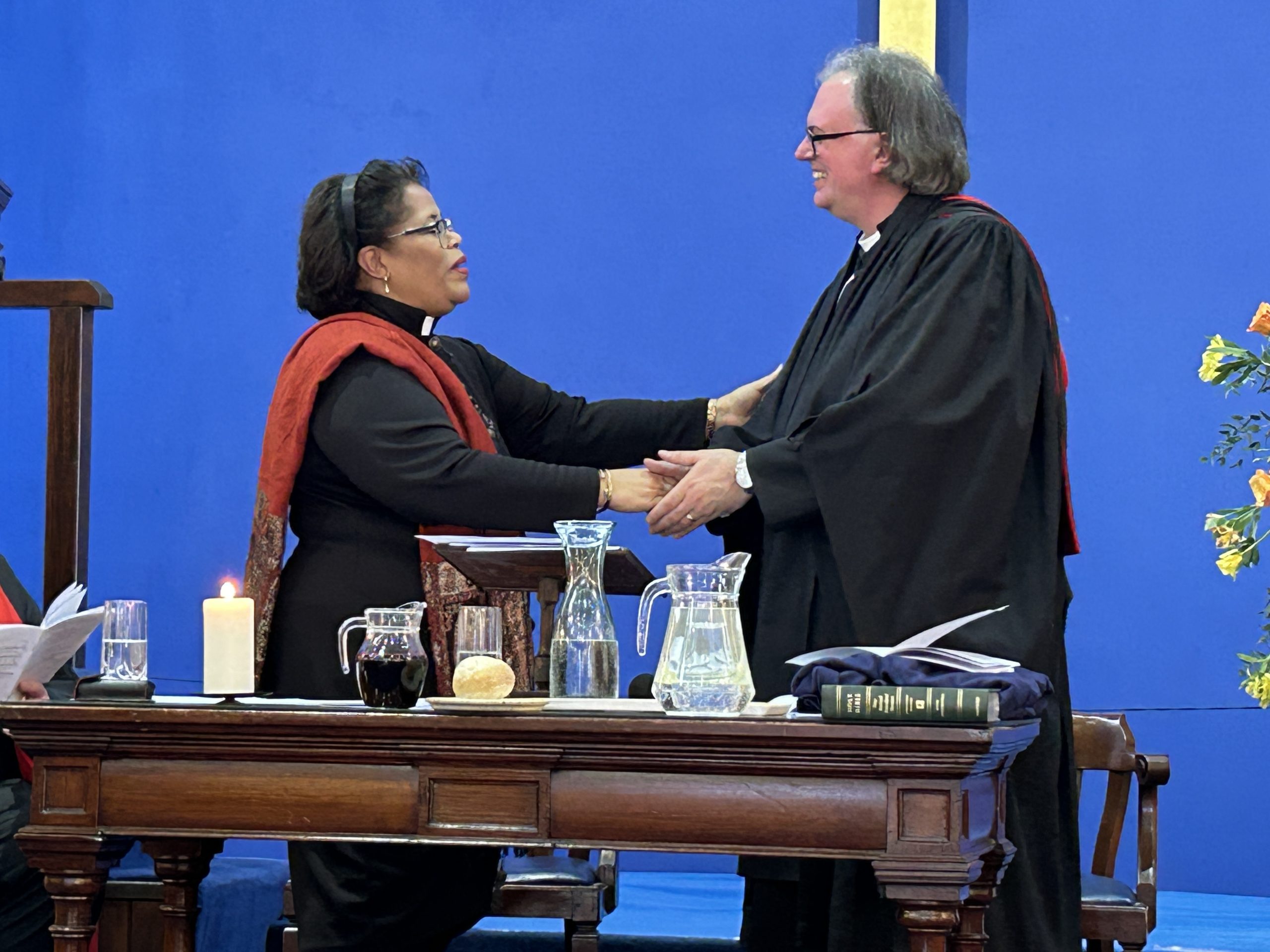 Michael Hopkins, Wessex Synod Moderator, and Tessa Henry-Robinson, Moderator of the URC General Assembly